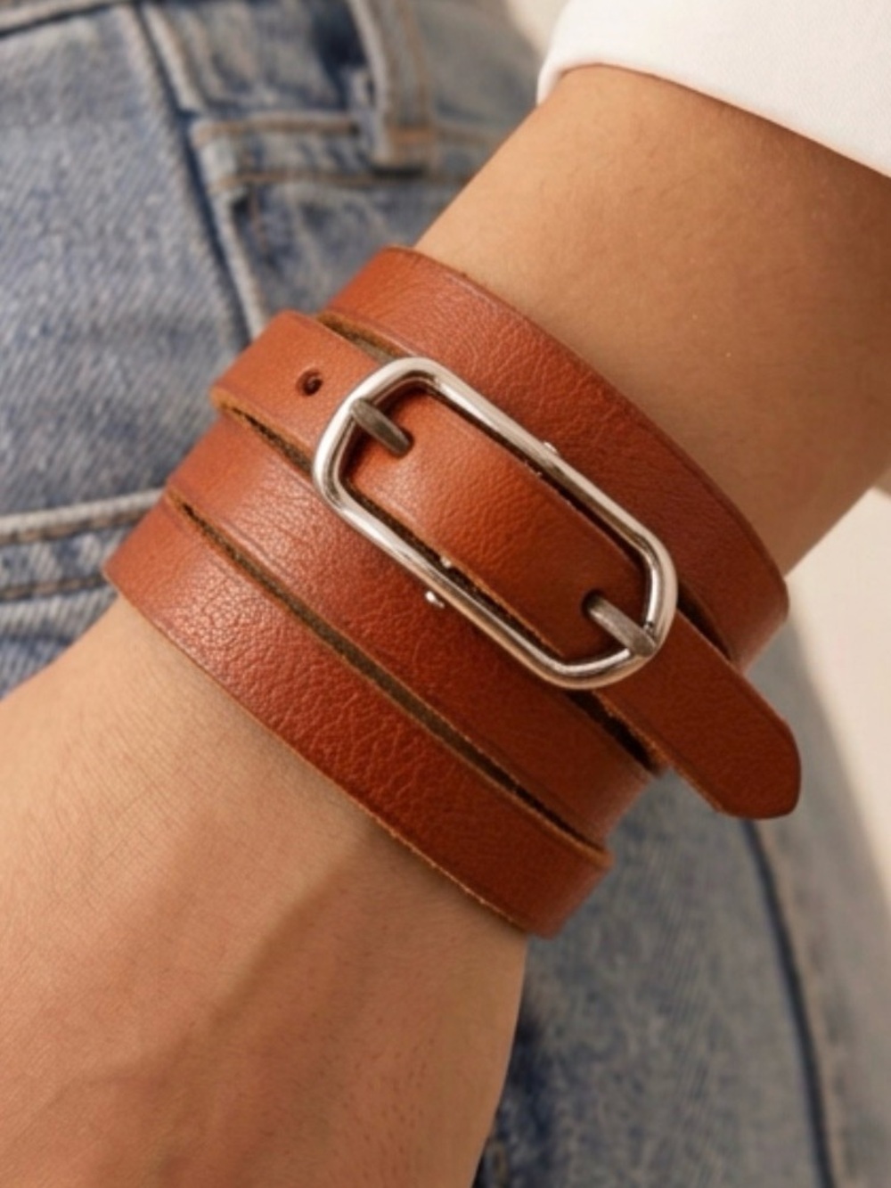 Hermes Hapi Leather Bracelet box included -preowned